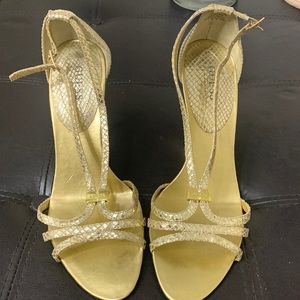 Gold guess heels